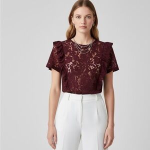 Lace Burgundy Top